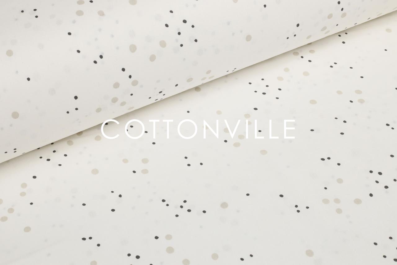 Ранфорс 240 см Крапки різного розміру чорні, бежеві Organic cotton