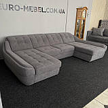 Розкладний диван п-подібної форми в тканині, новий диван, фото 2