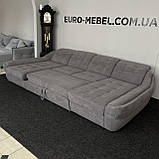 Розкладний диван п-подібної форми в тканині, новий диван, фото 5