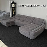 Розкладний диван п-подібної форми в тканині, новий диван, фото 3