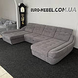 Розкладний диван п-подібної форми в тканині, новий диван, фото 6