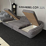 Розкладний диван п-подібної форми в тканині, новий диван, фото 8