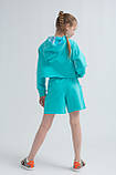 Комплект з шортами та укороченим світшотом для дівчинки р.104-170, фото 4