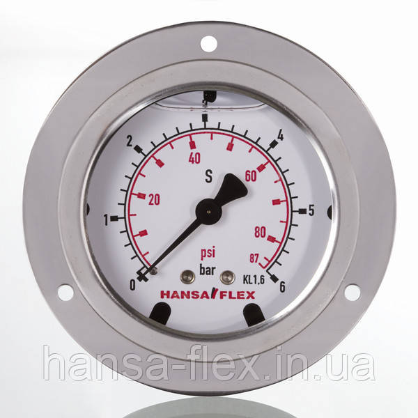 Манометр гідравлічний Ф63мм 1 бар фланцевий G1/4" (EN 837-1) - купити ...