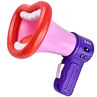 Забавный мегафон с большим ртом для записи голоса и функцией изменения голоса Розовый OM227