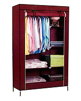 Складной тканевый шкаф Portable Cloth Rack бордовый OM227