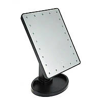 Зеркало с подсветкой большое 22 светодиода Led для макияжа с USB Large Led Mirror косметическое Black Черное