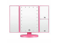 Дзеркало для макіяжу з LED підсвічуванням Superstar Magnifying Mirror 22 Pink Рожева