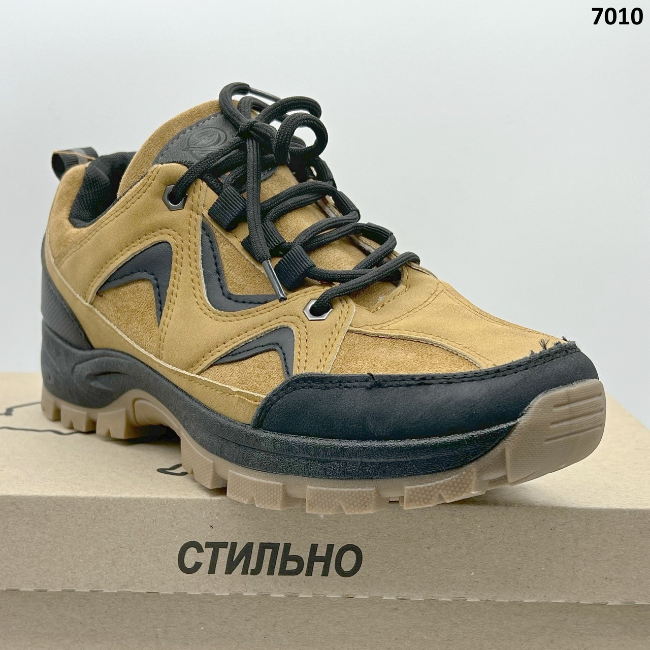 Кросівки чоловічі демісезонні SWIN SHOES Україна, Коричневі кросівки штучний нубук + текстиль