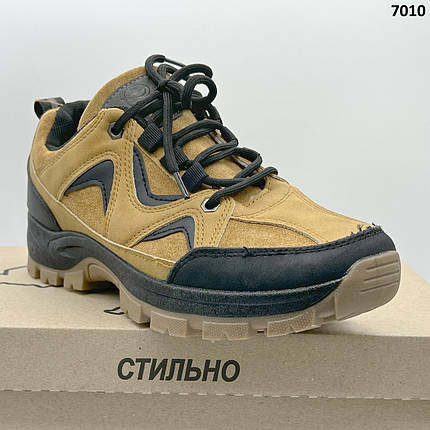 Кросівки чоловічі демісезонні SWIN SHOES Україна, Коричневі кросівки штучний нубук + текстиль, фото 1