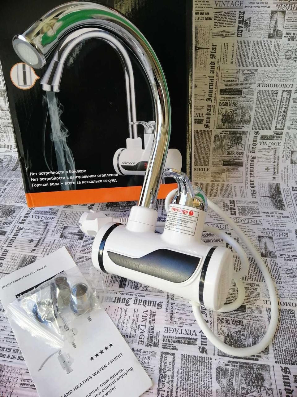 Електричний проточний кран водонагрівач для кухні з дисплеєм Бічне підключення