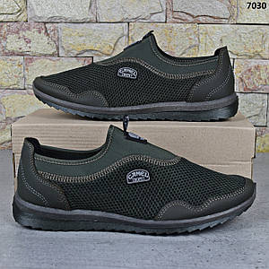 Кросівки чоловічі сітка хакі Paolla Україна, мокасини, сліпони