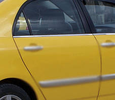 Зовнішня окантовка стекол (4 шт, нерж.) для Toyota Corolla 2002-2007 рр