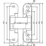 Петля прихована Anselmi AN 130 2D колір хромована матова, фото 2