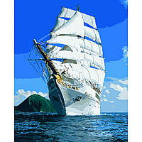 Картина по номерам Strateg Парусник в море размером 40х50 см (GS418)