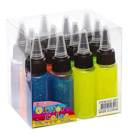 Клей із блискітками COLOR-IT 301SP, 30мл 6 кольорів, фото 2
