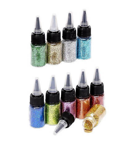 Блискітки для творчості COLOR-IT 150SP в баночці 12 кольорів, фото 2
