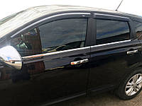 Наружняя окантовка стекол (4 шт, нерж) Обычная база, OmsaLine - Итальянская нержавейка для Nissan Qashqai