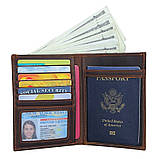 Коричневий шкіряний гаманець-органайзер з відділом для ID документів JDR-8450R, фото 7