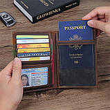 Коричневий шкіряний гаманець-органайзер з відділом для ID документів JDR-8450R, фото 9