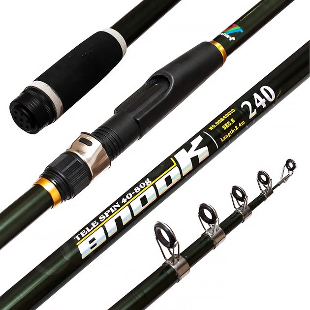 Вудилище спінінга телескоп Snook Tele spin (Green) №00240010 40-80g 2.4м * (17613)