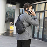 Рюкзак з однією лямкою Mark Ryden MR7191 з USB-портом (Чорний), фото 5