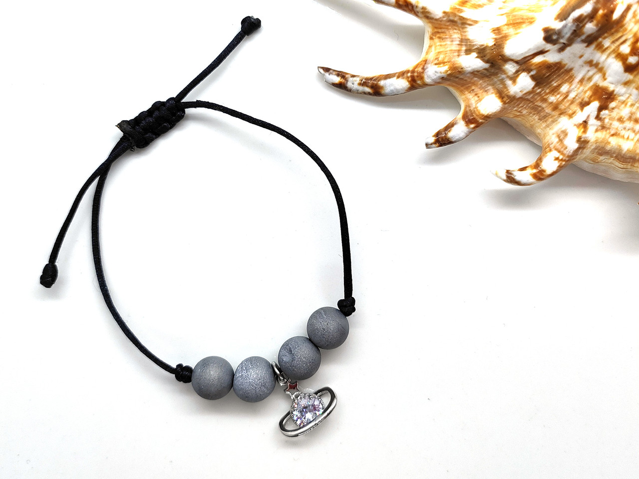 Браслет Світна планета із сірим агатом 8 мм., фото 1