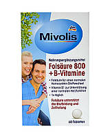 Фолиевая кислота 800 + витамины группы В Mivolis Folsaure 800 + B-Vitamine, 60 таблеток (4058172694820)