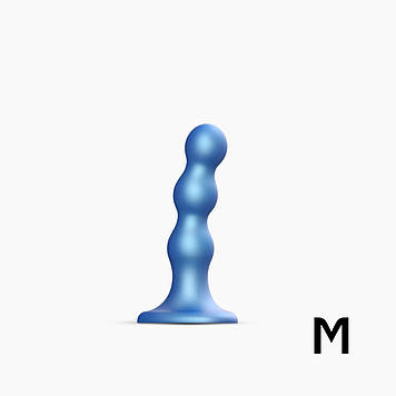 Насадка для страпона Strap-On-Me Dildo Plug Balls Blue Metallic M Bomba💣