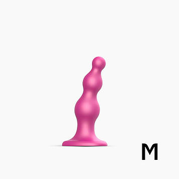 Насадка для страпона Strap-On-Me Dildo Plug Beads Framboise Metallic M Bomba💣
