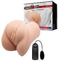 Мастурбатор вагіна з вібрацією тілесного кольору з пультом ДК LYBAILE Crazy Bull Кайф