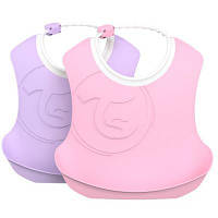 Популярний! Нагрудничок Twistshake Набір 4 міс+ лаванд/рож (69842) - Краща якість тільки на Nukleon.com.ua
