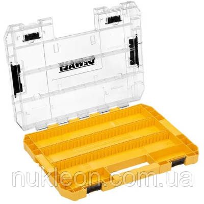 Популярний! Ящик для інструментів DeWALT для біт системи TSTAK Tough Case L з футляром та касетами 8шт, розділювачі 6шт (DT70804)