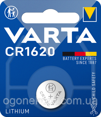 Батарейки Varta — Professional Electronics CR1620 Lithium / Li-Ion 3V 1/10/100 шт., фото 1