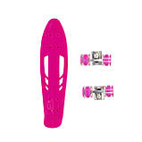 Скейт пенні борд  дитячий зі світними колесами, скейтборд Profi MS0459-1 алюмінієва підвіска, Рожевий, фото 3