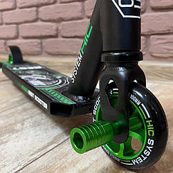 Трюковий самокат Best Scooter Зелений, надійний якісний самокат з 2 пегами HIC система