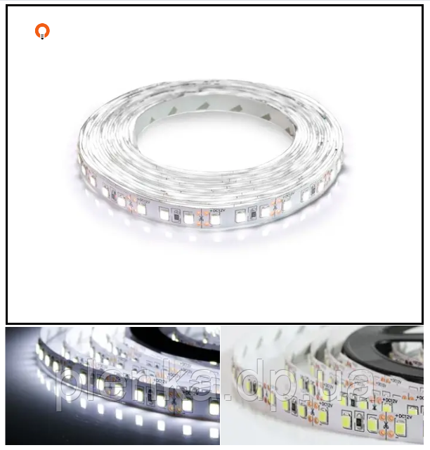 Світлодіодна стрічка 12 V 9 W/m 120led/m OEM ST-12-2835-120-CW-20-V2 біла ip20