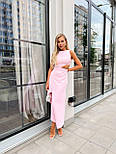 Довге асиметричне плаття з вирізом на боці рожеве, фото 6