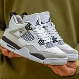 Чоловічі баскетбольні кросівки Air Jordan 4 Retro White Grey Black, фото 7