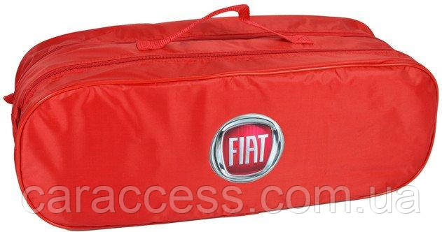 Сумка-органайзер у багажник із логотипом Fiat на 2 відділення червоного кольору 03-026-2Д