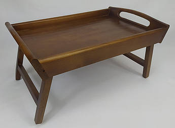 Столик для сніданку дерев'яний складаний 43 см * 27.5 см, висота на ніжках 20.5  см, коричневий
