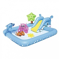 Детский надувной бассейн игровой центр для дома "Аквариум" BW 53052 с ремкомплектом