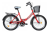 Легкий складной велосипед для взрослых подростков ARDIS FOLD с корзиной СК 24" Красный