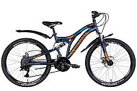 ТОП! Велосипед 24" Discovery ROCKET AM2 DD 2022 рама 15" Темно-синий с оранжевым
