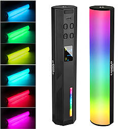 Портативна світлодіодна LED лампа з різнокольоровим RGB підсвічуванням Camolo W200 Чорна