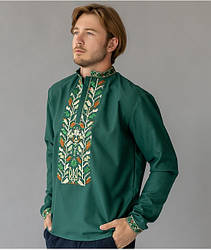 Чоловіча зелена вишиванка