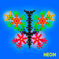 Набор 3D Конструктор детский ХоКо Шестилистник 200 деталей NEON 10 цветов (2 цвета светится)