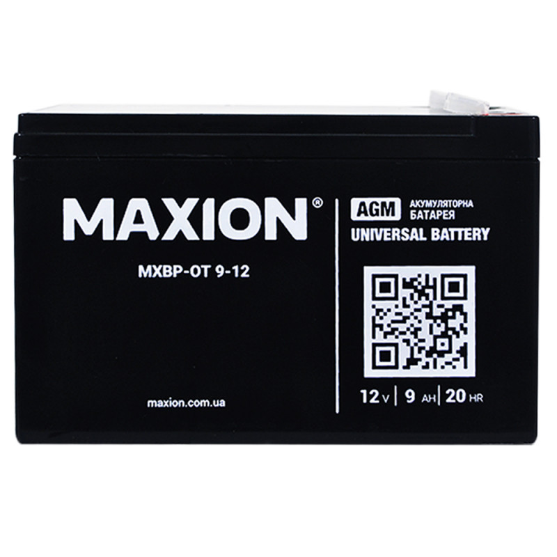 Промисловий акумулятор MAXION AGM 12V 9Ah L+ (лівий +) 12-9