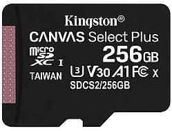 Картка пам'яті microSDXC Kingston Canvas Select Plus 256Gb class 10 А1 (R 100 MB/s)