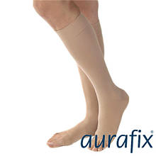 Компресійні гольфи 1 клас Aurafix AV-100 з відкритим носком, р.2